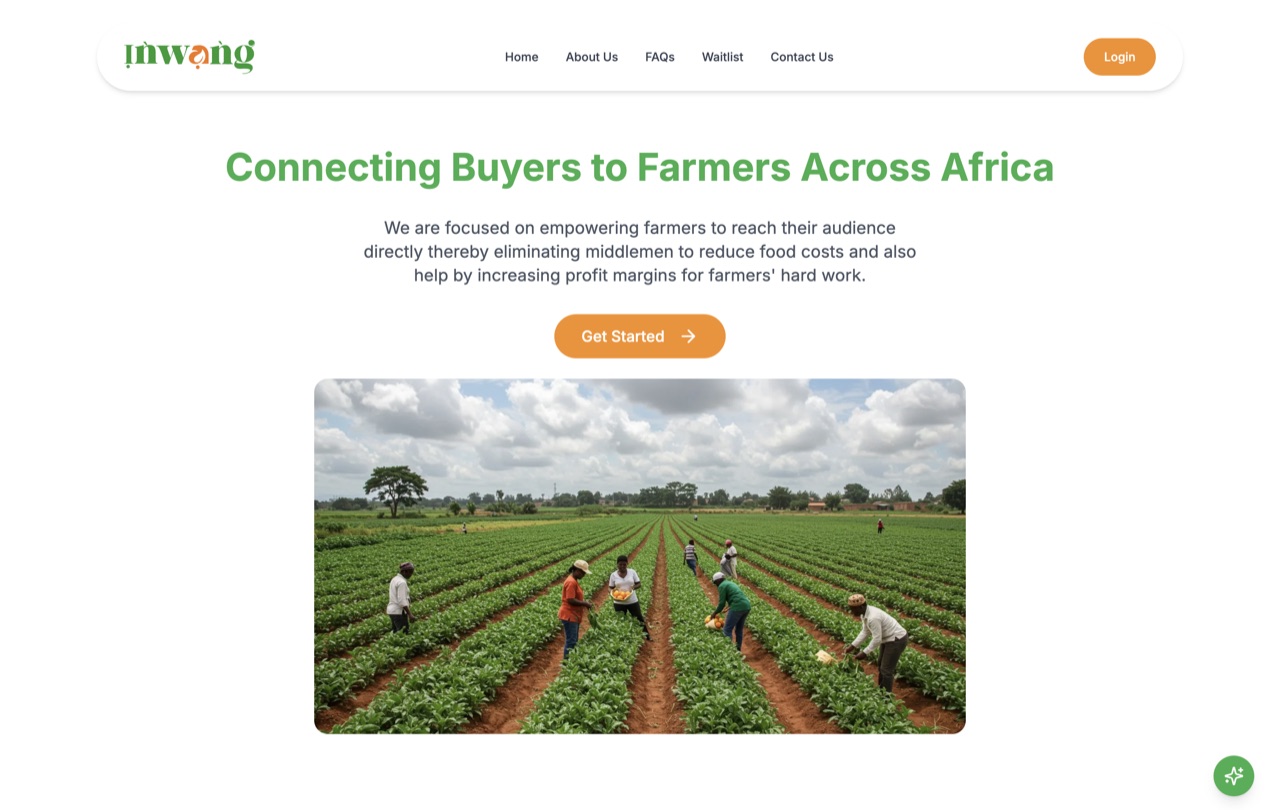 Inwang agricultural marketplace connecting farmers and buyers across Africa