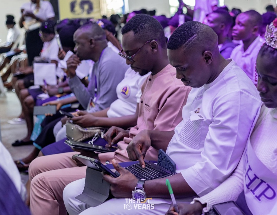 Participants using tablets during Future of Youths in AI