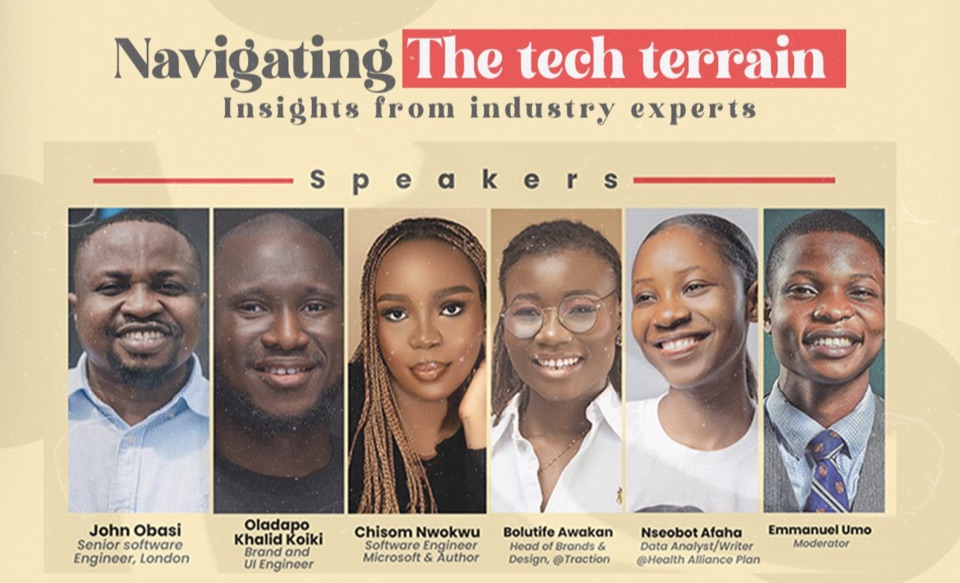 Navigating the Tech Terrain event artwork and speaker lineup