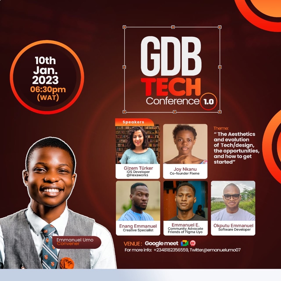 GDB Tech Conference 1.0 flyer: aesthetics and evolution of tech and design